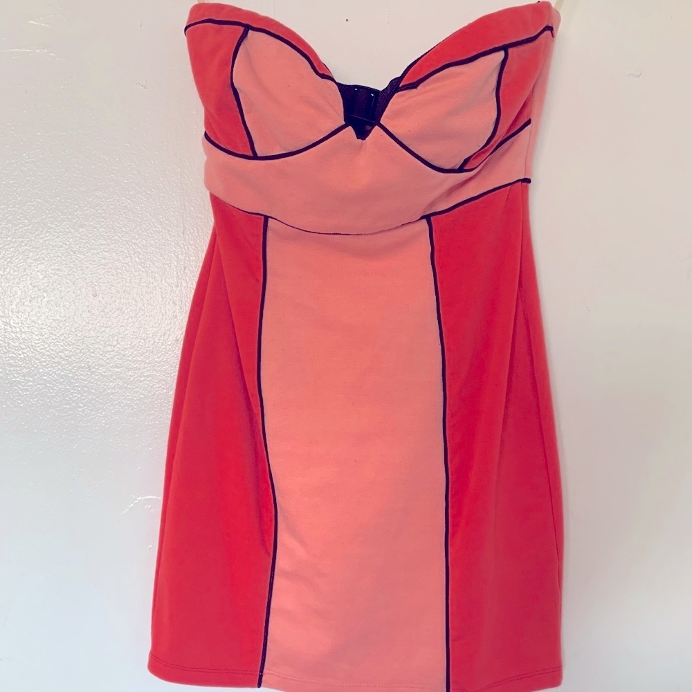 Nasty Gal Strapless Colorblock Dress
